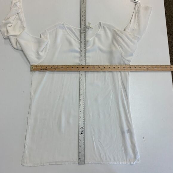 Treasure & Bond Shirt Womens XS Extra Small White Rayon Long Sleeve Sheer Top - Picture 6 of 11